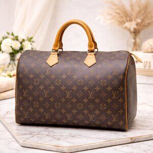 Authentic Louis Vuitton Speedy 40 Monogram Canvas Satchel/Vintage LV Large Bag